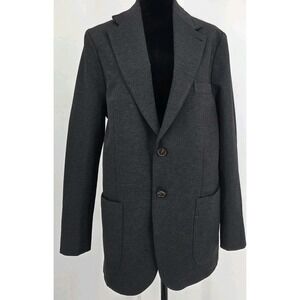 Hagen Unstructured Mens Blazer 42 Dark Gray Travel Sport Coat Made In Italy